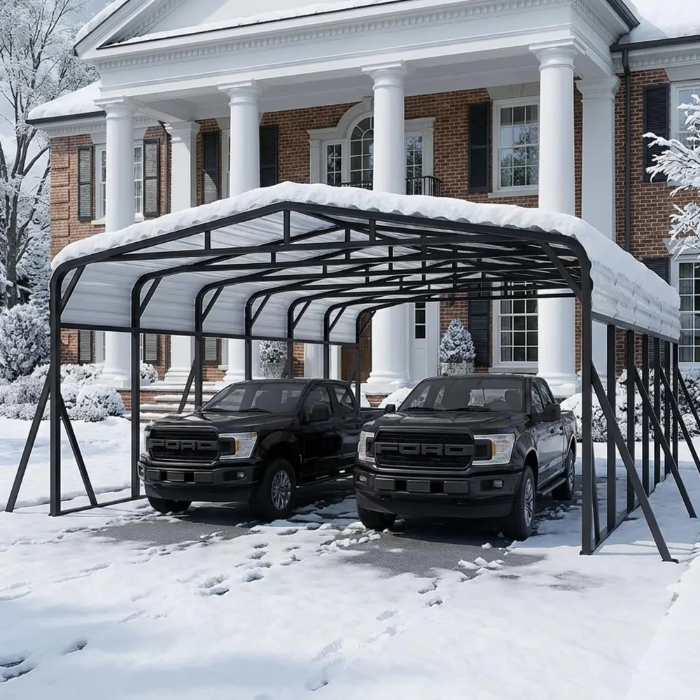 

20x30 Ft Heavy-duty Metal Carport, Extra-large Outdoor Garage Canopy, Galvanized Steel Frame and Roof