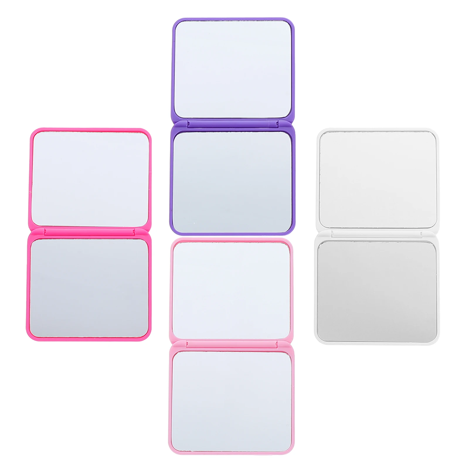 

4pcs Mini Portable Folding Travel Makeup Mirror High Definition Dual Sided Glass Women Vanity Compact Pocket Stylish Small