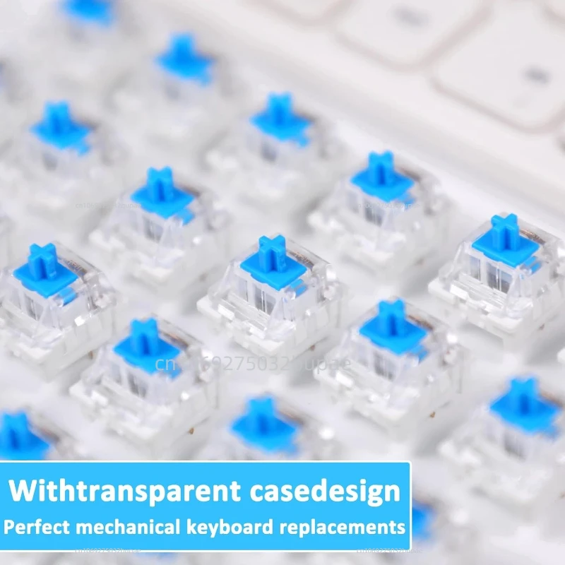 Blue Mechanical Keyboard Switches 3Pin Clicky Tactile Keycap Hot Swap Key Switch for Custom Mechanical Gaming Keyboard Keycaps - view 3