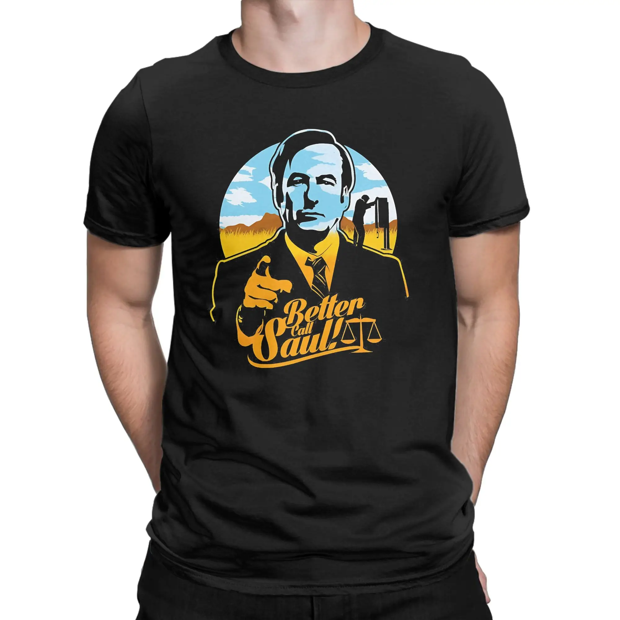 T-shirt en coton 100% pour hommes, avec silhouette d'avocat rétro, graphique amusant, Better Call Saul