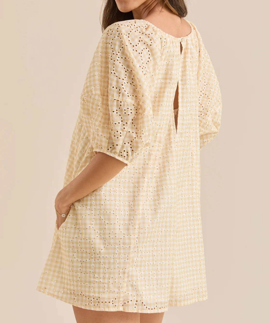 Boho donna giallo scava fuori papillon abito da notte vestito estivo estate uscire abito a trapezio vendita calda SML