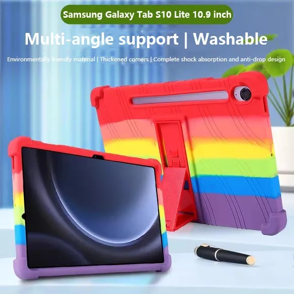 

Силиконовый чехол для Samsung Galaxy Tab S10 Lite 10,9 дюйма 2025 S10 FE S9 A8 A7 Lite A9 8,7 дюйма с регулируемой подставкой