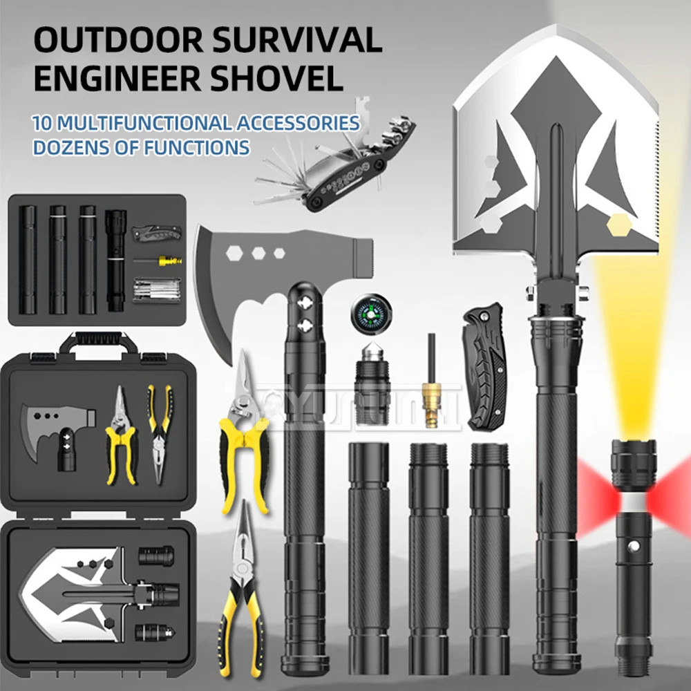 

Outdoor Survival Sapper Shovel with Axe Multifunctional Camping Tactical Folding Shovel Outdoor Survival Equipment Sapper Shovel