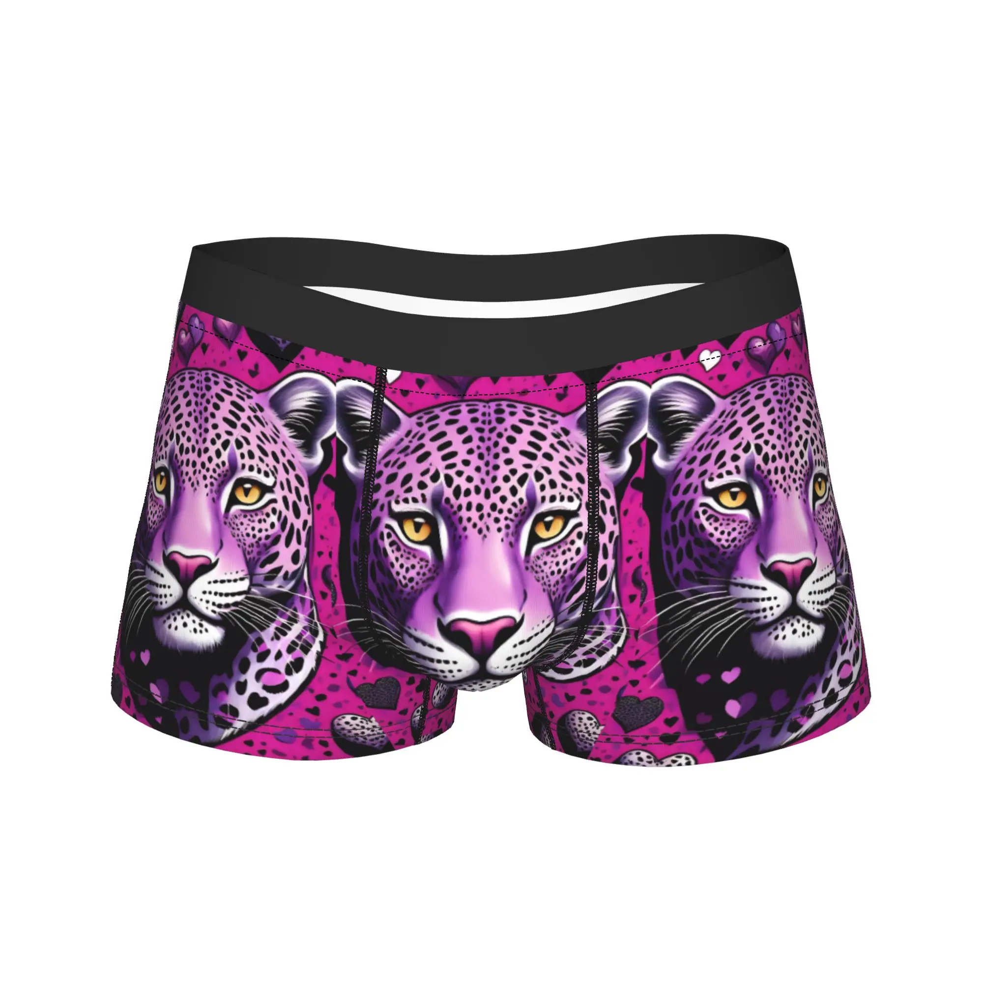 Psychedelic 80s Leopard Underwear Abstract Art Sexy Panties Custom DIY Shorts Briefs For Men 3D Pouch Plus Size Boxer Shorts