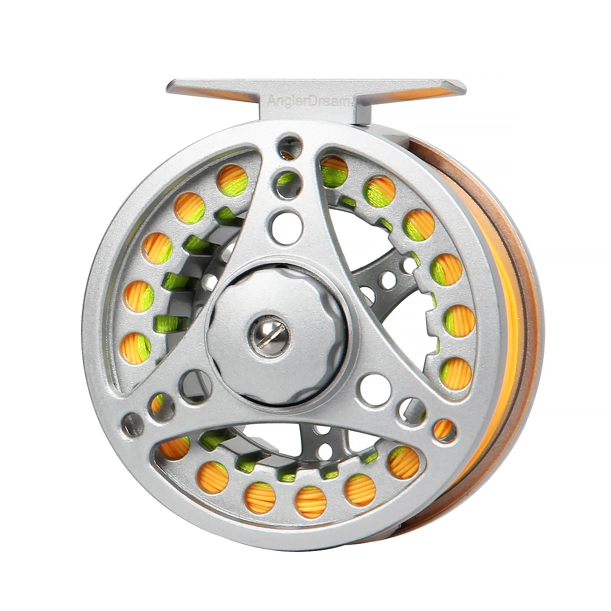 

ANGLER DREAM 3/4 5/6 7/8 WT Silver reel and orange line Fly Reel with Line Combo Aluminum Alloy Large Arbor Fly Fishing Reels