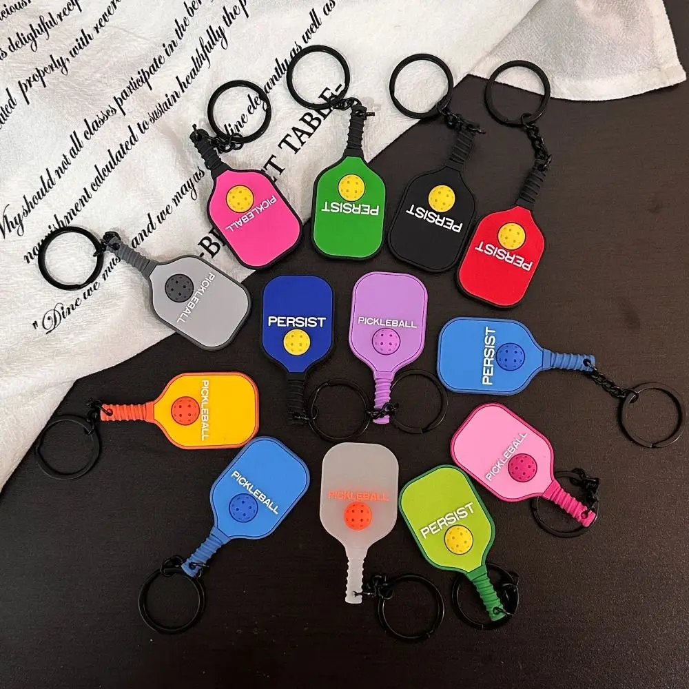 Dopamine Pickleball Paddle Keychain Detachable with Buckle Pickleball Racket Pendant Fitness Series Pendant Bag Accessories