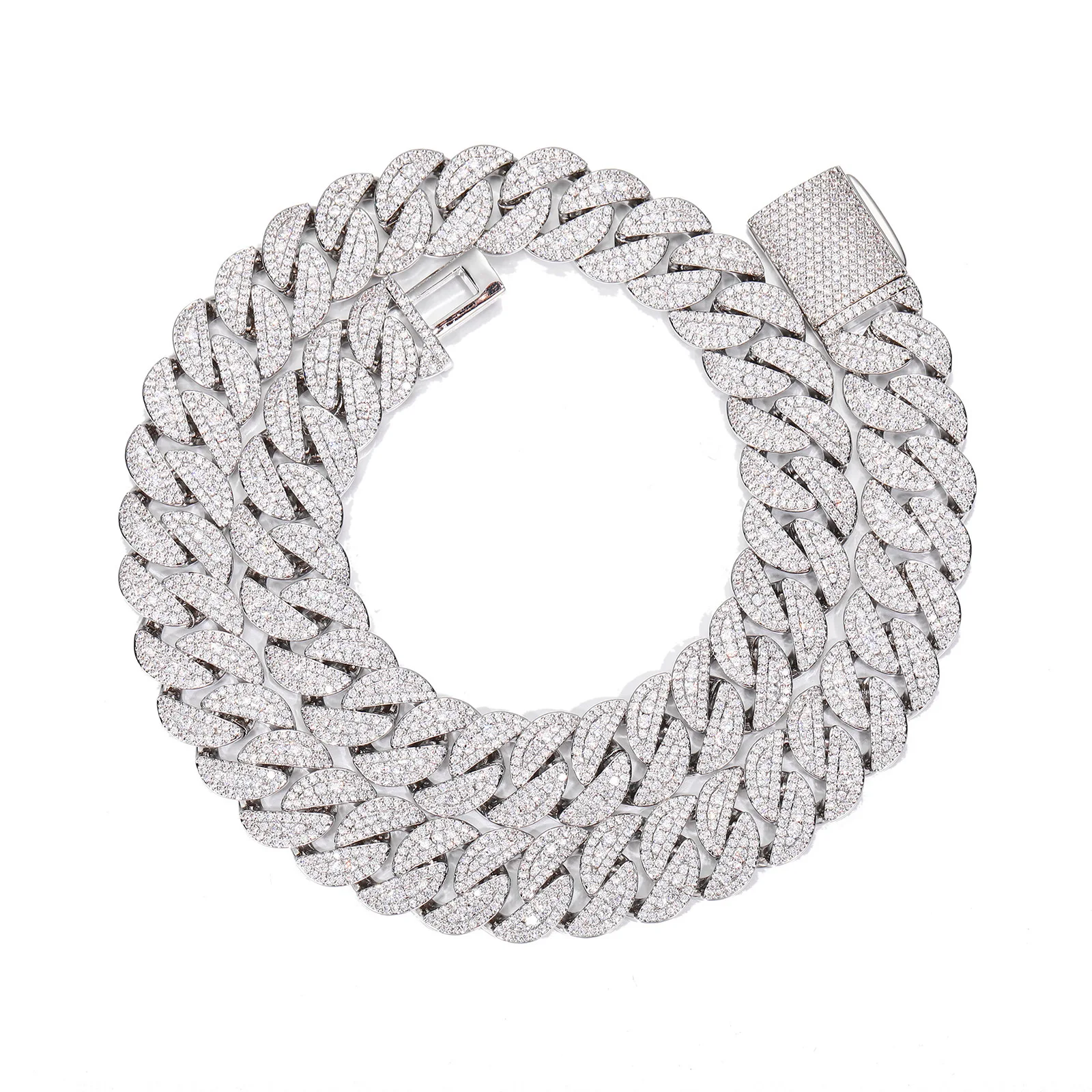 

Хип-хоп хип-хоп 16 мм пузырь с полным бриллиантом кубинская цепочка мужская модная мода циркон ожерелье ювелирные изделия