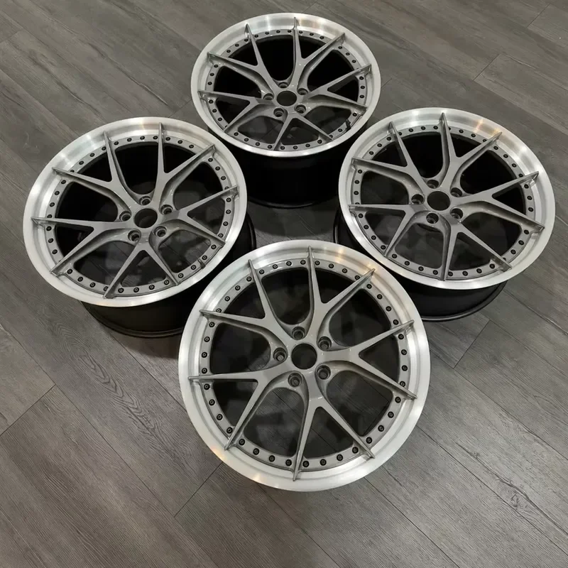 2-Piece Forged Wheel Rim 18 19 20 21 22 23 24 Inch 5x100 5x114.3 5x120 Custom ET CB 5-Spoke Polished Lip