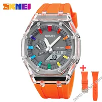 SKMEI 2100 Luxury Waterproof Electronic Quartz Watch for Men Women Sport Shockproof Mens Wristwatches Clock 2091 Reloj Hombre