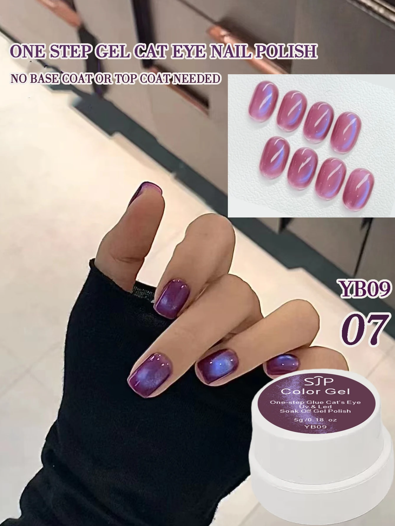 5G Fruit Cat Eye Esmalte de uñas en gel UV, gel de un solo paso, no se necesita capa base ni capa superior, perfecto regalo de Navidad para niñas.
