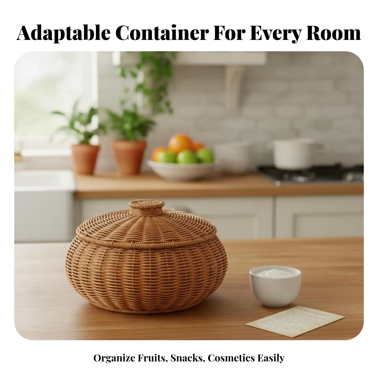 Round Rattanand aesthetic Box With Lid Woven Basket adaptable Handwoven Design for Gift Givers