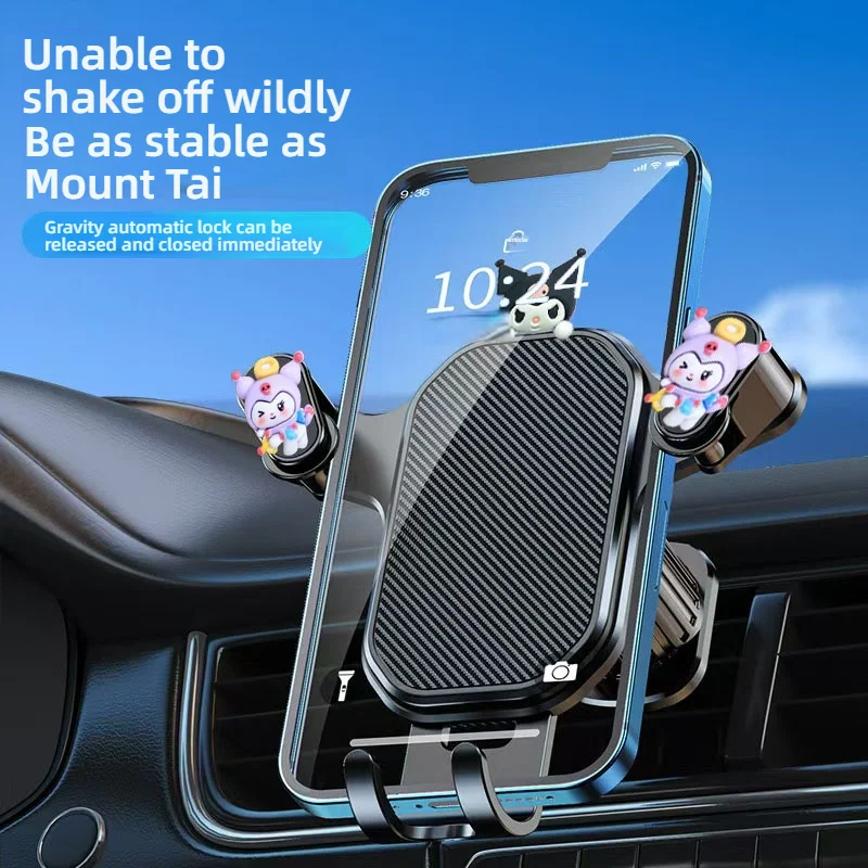 ميلودي كورومي الكرتون الجاذبية سيارة سيدة حامل هاتف تنفيس الهواء هوك الهاتف جبل 360 درجة دوران حامل هاتف المرأة الذكية