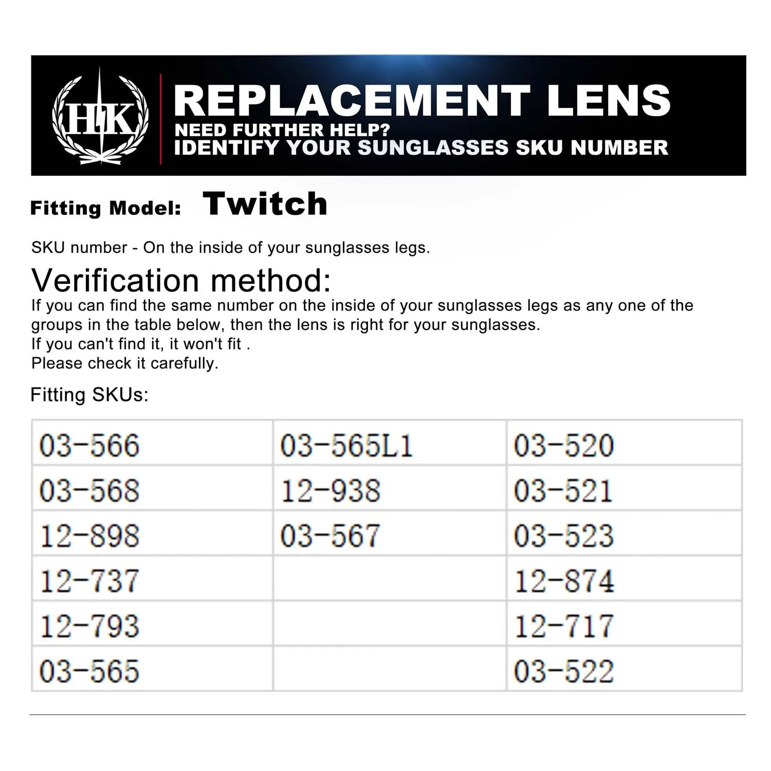 HKUCO الاستقطاب استبدال العدسات ل Twitch النظارات الشمسية أسود/فضي 2 Pairs