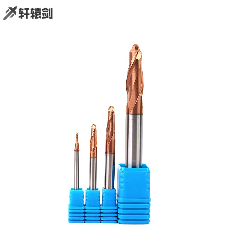 1PC Endmill1mm 2mm 3mm Ball Nose End Mills Cemented Carbide Endmil HRC62 2F Tungsten Carbide Cutter CNC Router Bit Milling Tool