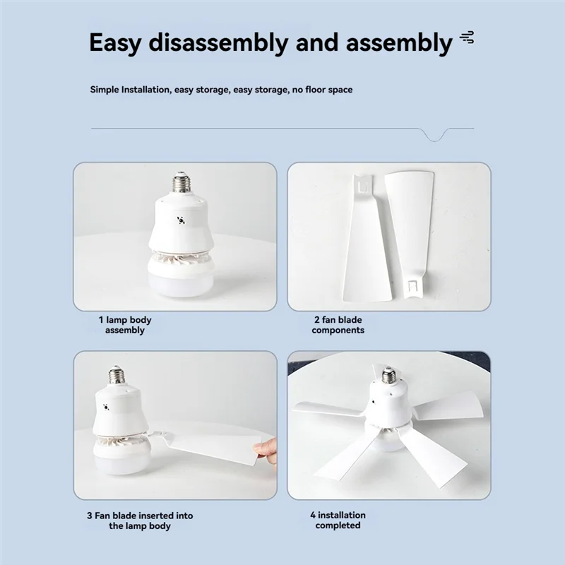 Luce ventola AK25-Socket con distanza telecomando 5M E27 Base LED dimmerabile a 3 velocità Tensione 85-265V 40W