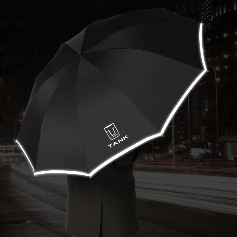 Automatic Umbrella with Reflective Stripe Reverse Led Light Umbrella For Great Wall GWM WEY Tank 300 500 Tank300 Tank500