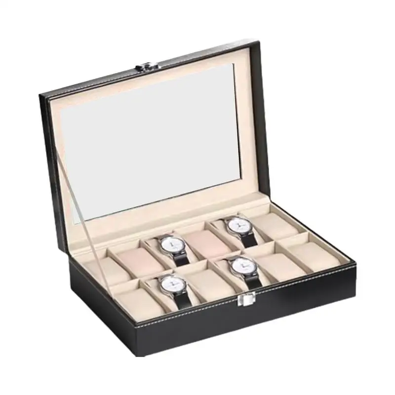 

12 Slot Watch Display Box Waterproof Watch Collection Holder Synthetic Leather Watch Display Box Jewelry Storage Tools