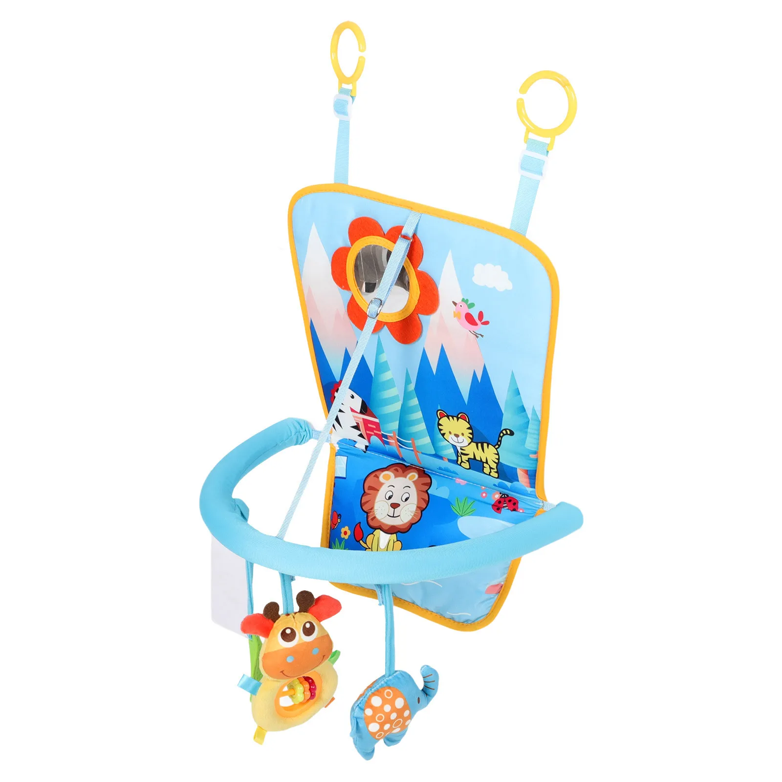 إطار مسند القدم لمقعد السيارة للأطفال مع مرآة لركوب الخيل المواجهة الخلفية يشجع حركة الركل والنمو المعرفي بتصميم محمول #2