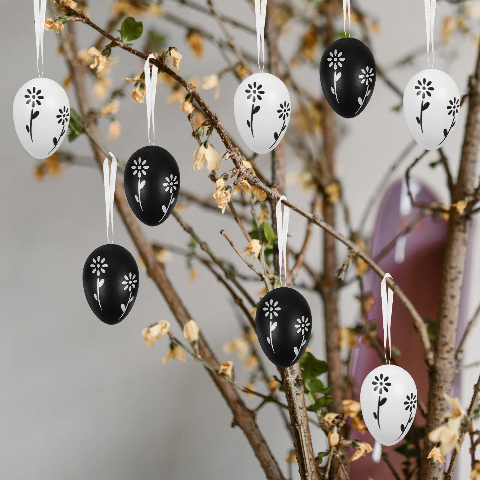 

6Pcs Vibrant Egg Ornaments Adorable Easter Decorations Colorful Hanging Eggs Accessories for Celebration