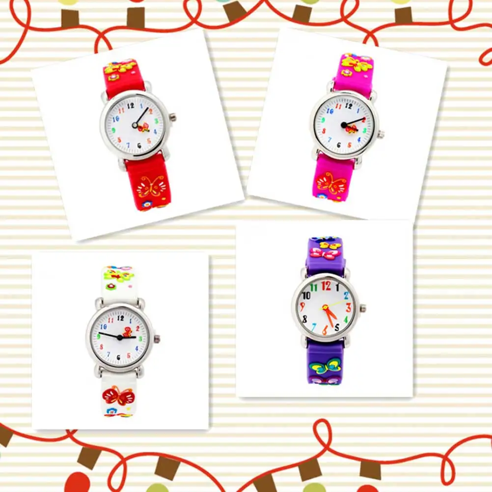 3D Waterproof Watch For Kids Cartoon Wristwatch Purple Durable Safe Precise Quartz Movement Unique Adorable Pattern Creative