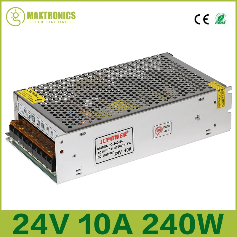 

Best price 24V 10A 240W Universal Regulated Switching Power Supply for CCTV Led Radio Free shipping