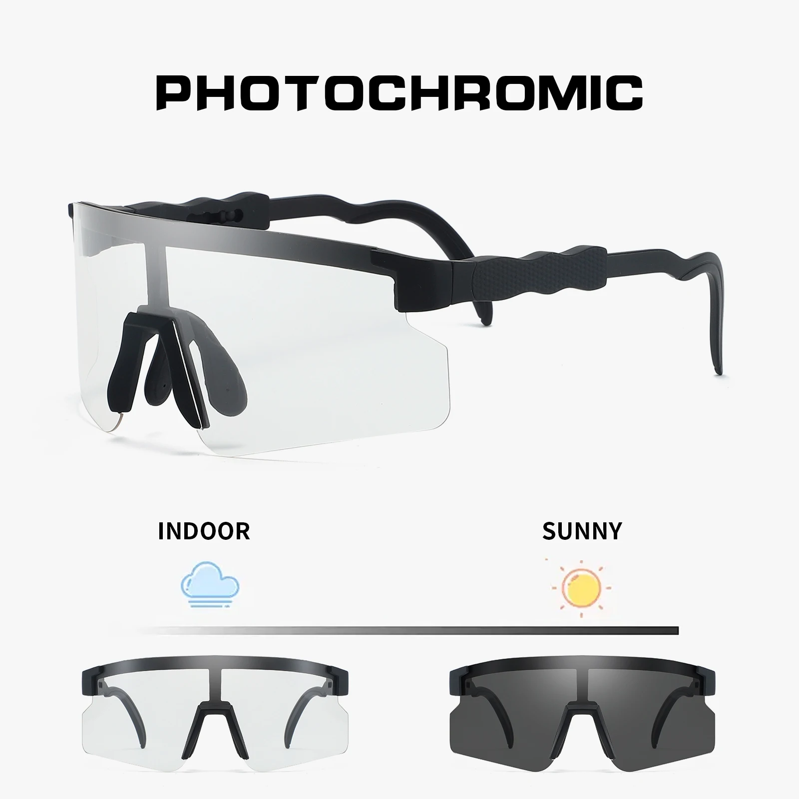 Kids Photocromic Sunglasses Children Outdoor Sport Youth Cycling Glasses Mtb Bike Bicycle Goggles Boys Girls UV400 Eyewear