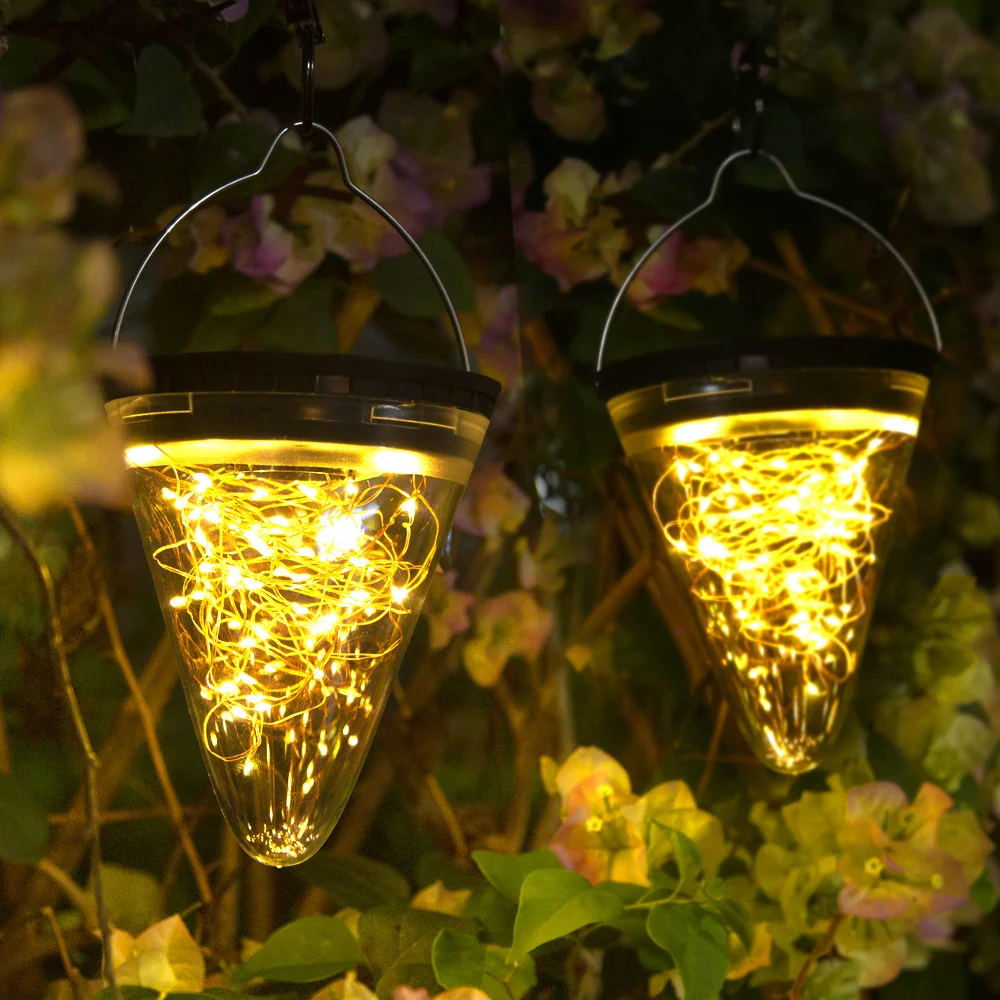 Luces solares de jardín colgantes, candelabro de pato, paisaje al aire libre, balcón, decoración de patio de casa, fiesta de vacaciones, los mejores regalos, nuevo