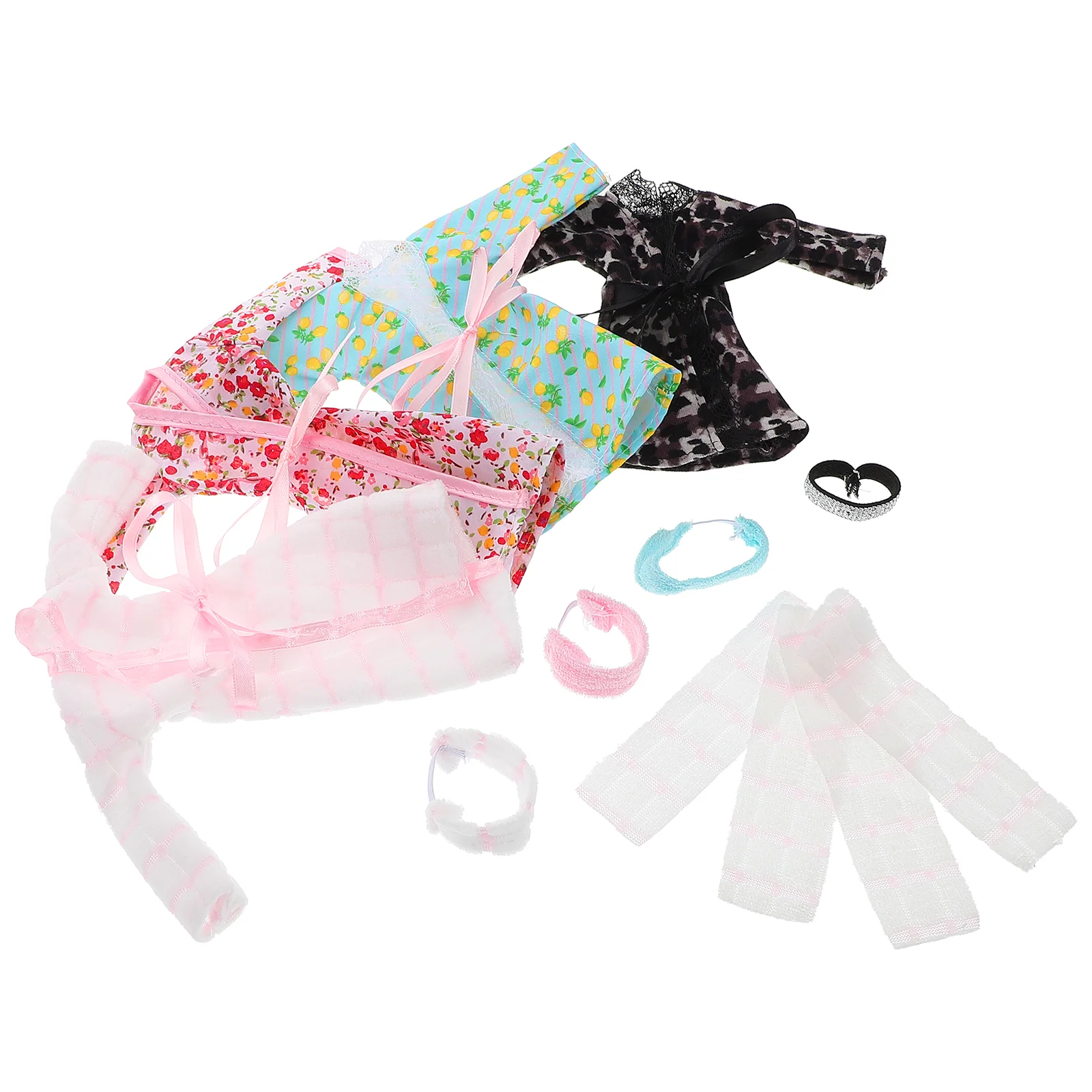 4-sets kleding zachte dikke stof badjas pyjama hoofdband handdoek aankleden speelset meisjes speelgoedset nachtkleding