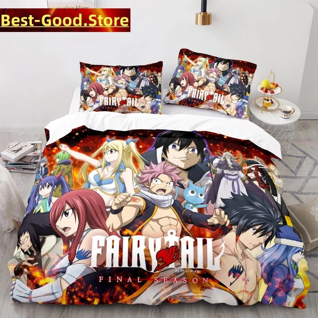 

New Fairy Tail Bedding Set Japanese Anime Boys Girls Gift Bedroom Decor Single Twin Full Queen Size Home Textiles Dropshipping