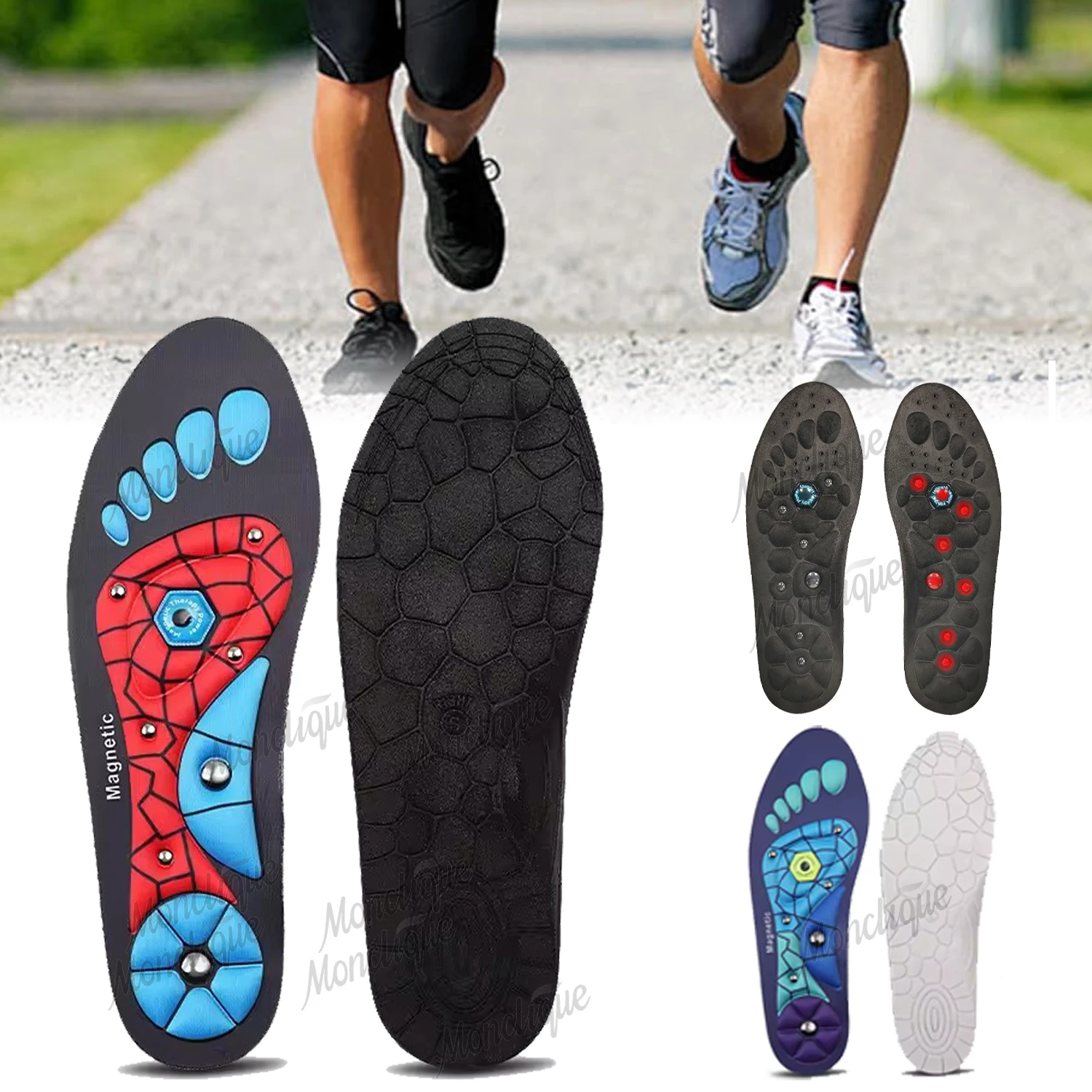 Foot Acupressure Insoles Magnetic Therapy Reflexology Health Care Shoes Pads Arch Support Shock Absorption Comfort Shoes Soles