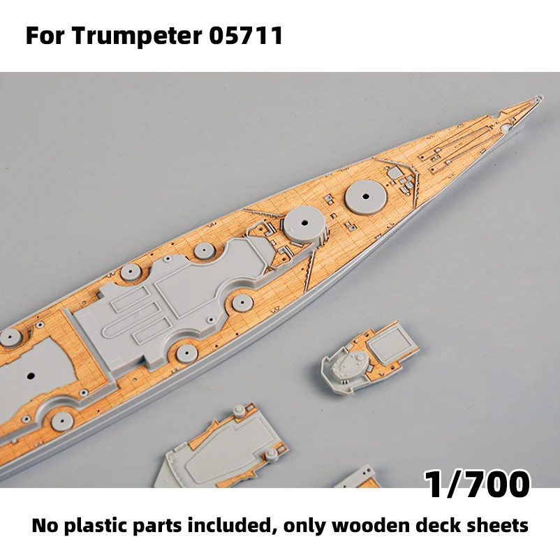 Modell-Upgrade-Teile: Lasergeschnittene Holzdeckplatte mit selbstklebender Ankerkette für TRUMPETER 05711 03702 Bismarck 1/200 1/700 – Detail 10
