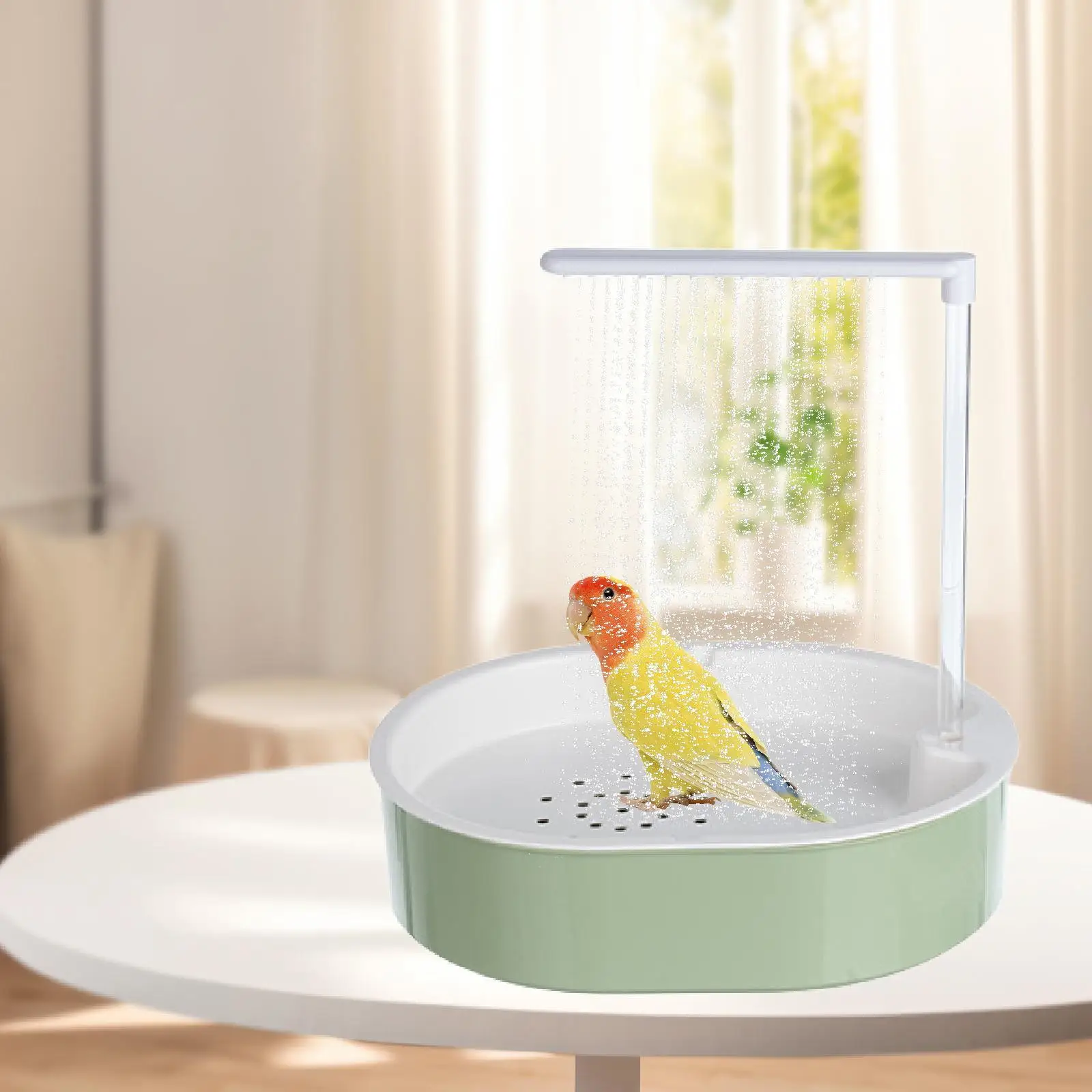 Parrot Bathtub Accessory Bathing Box Parrot Shower Bird Bathtub Bird Bath Shower for Conure Budgie African Grey Garden Outside