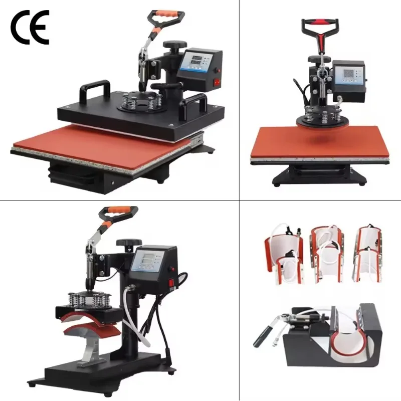 10-in-1ManualSublimationHeatPres Machinefo Mu Hat T-Shirt Phone Case Bottle Puzzle Photo Frame - 110V/220V with 2-Year Warranty