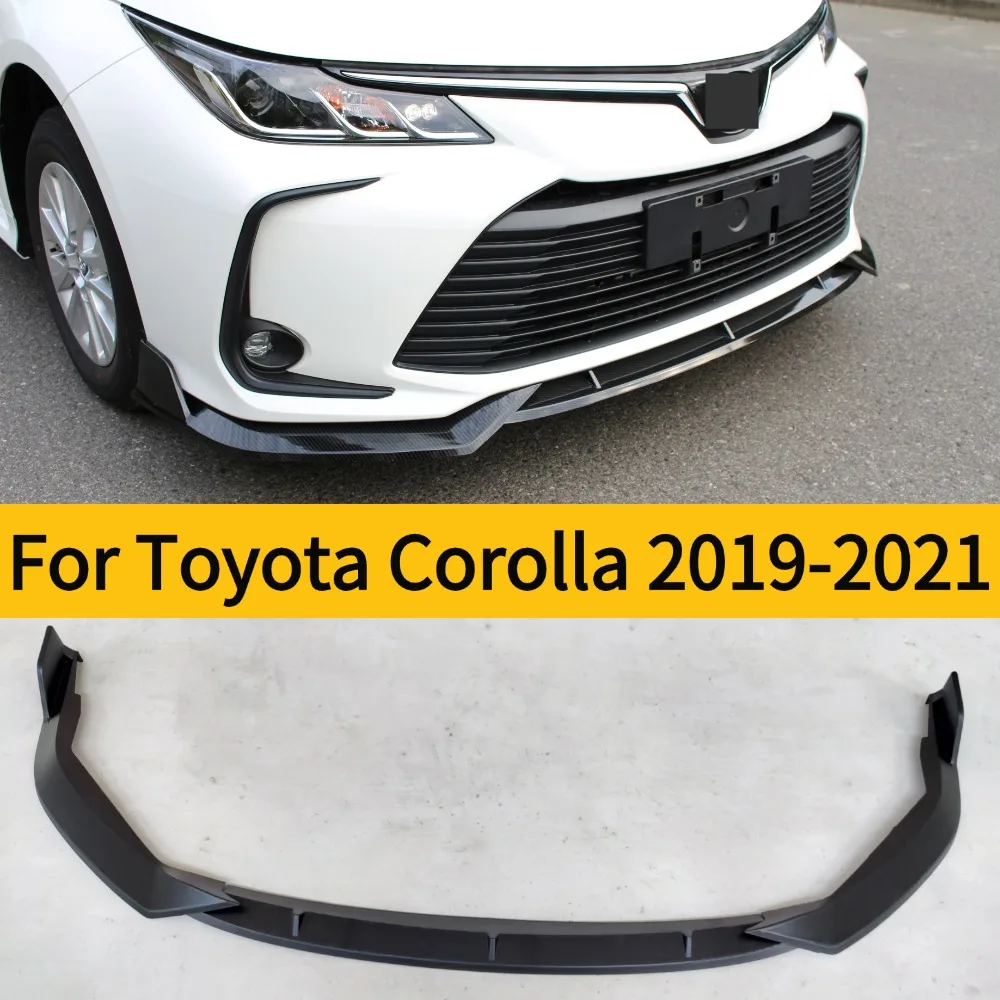 For 3PCS Toyota Corolla 2019-2021 Front Bumper Lip Splitter Glossy Black ABS Guard Tuning Accessories for Car Styling