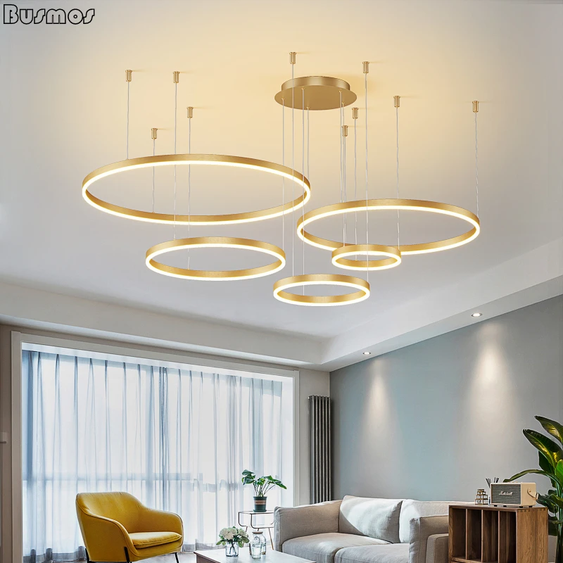 Moderne minimalistischen wohnzimmer runde led kronleuchter Nordic licht luxus schlafzimmer decke lampe restaurant halo kronleuchter beleuchtung