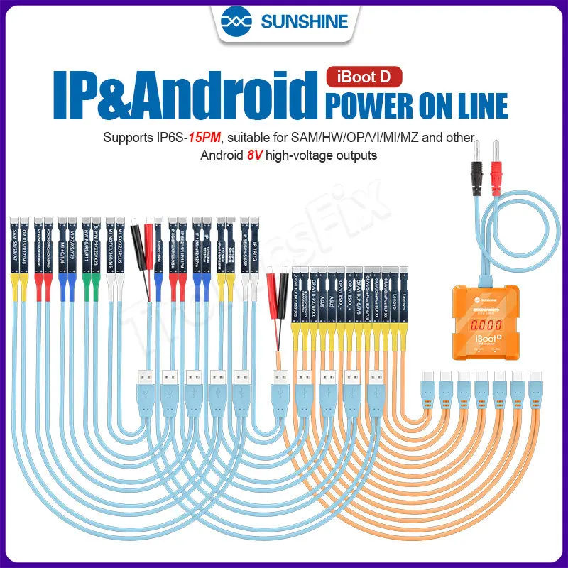 

Кабель питания SUNSHINE iBoot D IP и Android поддерживает IP6S-15PM, подходит для SAM/HW/OP/VI/MI/MZ и других высоких напряжений Android 8 В