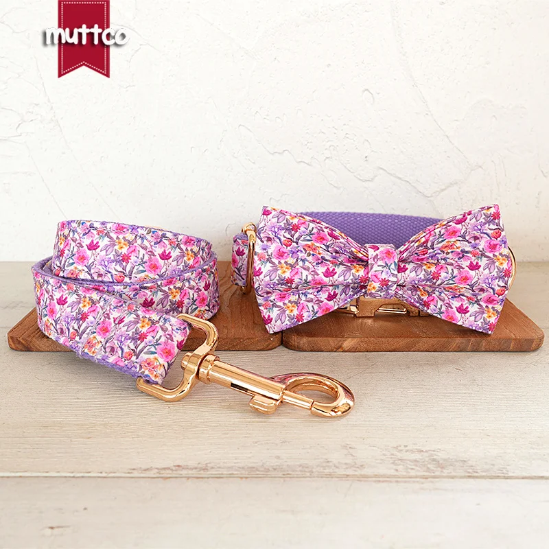 

MUTTCO the material of the pet collar is comfortable and easy to move BRIGHT VIOLET ROSE can always keep the mood happy UDC188