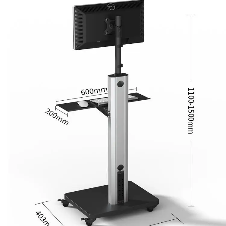 floor mobile bracket rotatable universal monitor floor cart adjustable floor rack rotating computer keyboard