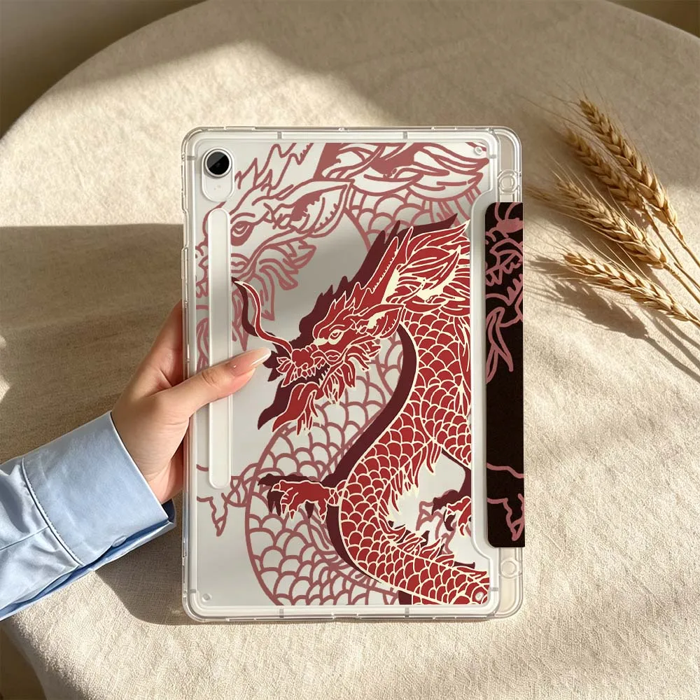 Cartoon Red Dragon Pattern For Samsung Galaxy Tab S6 S7 S8 S9 S10 S11 A8 A9 A11 Lite FE Plus 3Y Tablet Case Soft