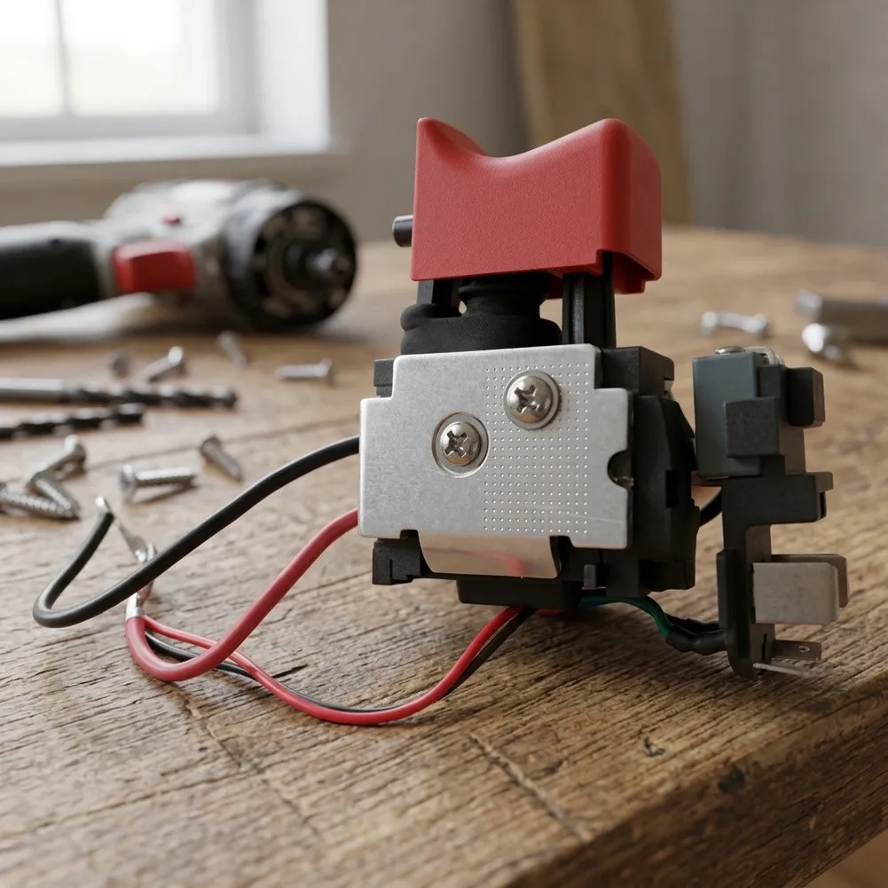 For Drilling Operations Red Power Tool Switch Electrical Parts For Devices On Off Button Easy Installation Compact Structure