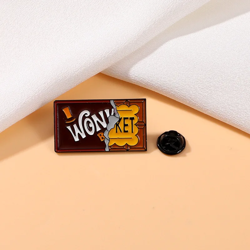 Chocolate Brooch Bookbag Decoration Clothing Accessories Anti Lost Alloy Drop Enamel Cartoon Badge