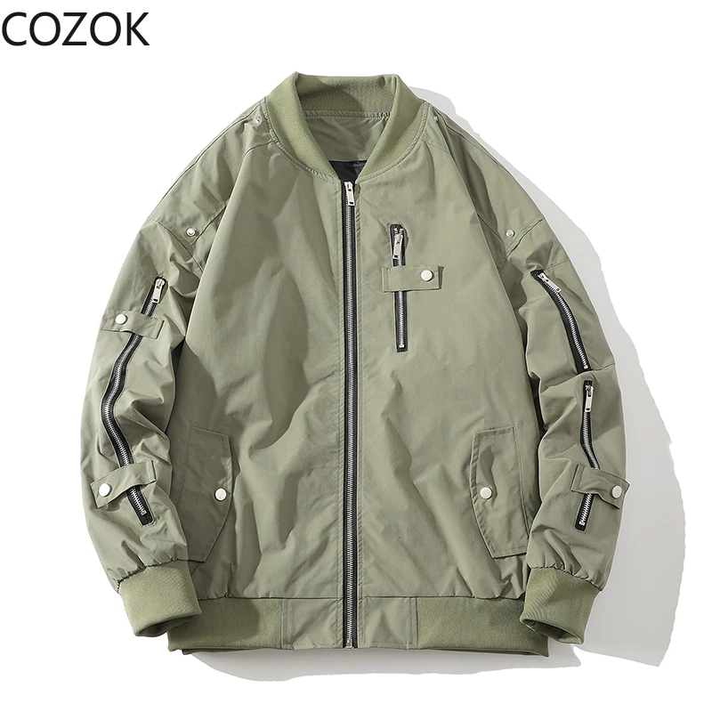 High Quality Casual Jacket Men Fashion Baseball Collar Mens Streetwear Hip Hop Harajuku Bomber Jackets Woman Loose Causal Coat