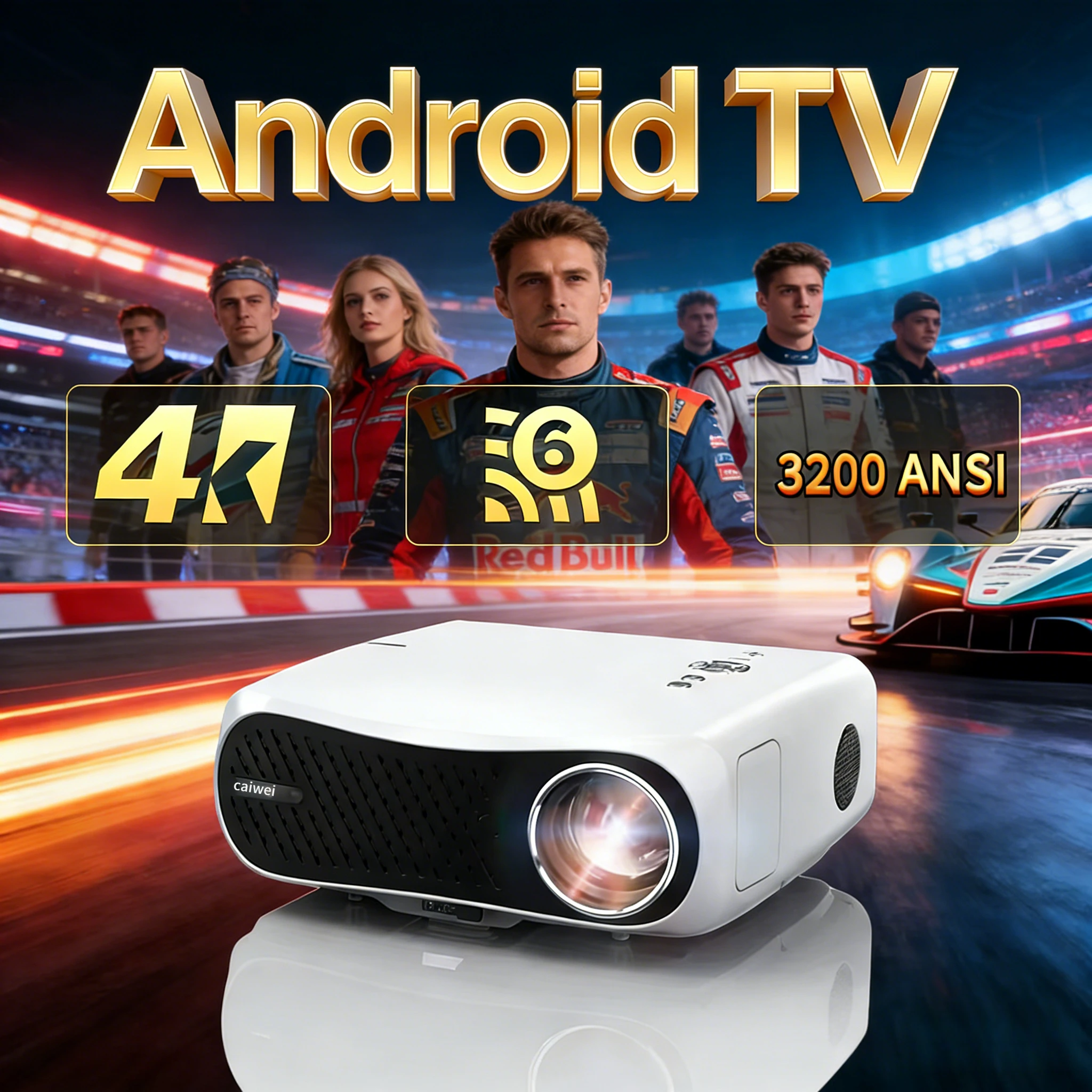 

4k projector 3200 ANSI full hd home theater 2.4+5G dual wifi android tv HDR10+ video projector dolby HIFI daytime projector new