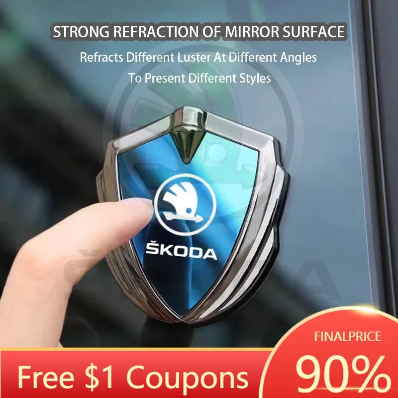 

Новинка 2026 года: Декоративные 3D-наклейки из металла для кузова автомобилей Skoda Octavia 2, Kamiq, Karoq, Ushaq, Slavia, Superb