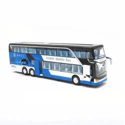 Hot gift 1:50 travel bus alloy model,simulation double-decker bus model,children's sound and light pull back toys,free shippi