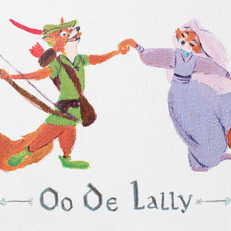 Robin Hood and Maid Marian Oo De Lally Oil Painting On Canvas Poster Cartoon Prints Nursery Wall Art Picture Kids Room Decor