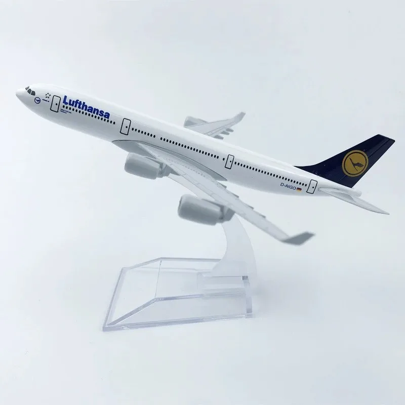 16CM Scale Aircraft 6inch Diecast Alloy Airlines A340 Asia Lufthansa Airways Plane Models Friend For Collections And Displays Gi
