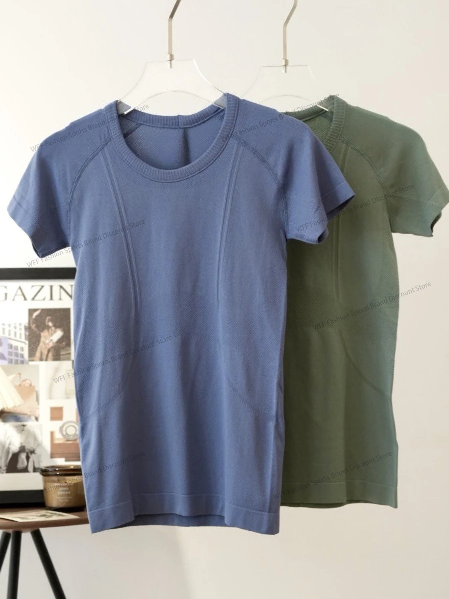 

2025 New Fashion Brand Same Sports Women's Short-sleeved Running Quick-drying T-shirt Slimming Yoga Clothes Pilates Top