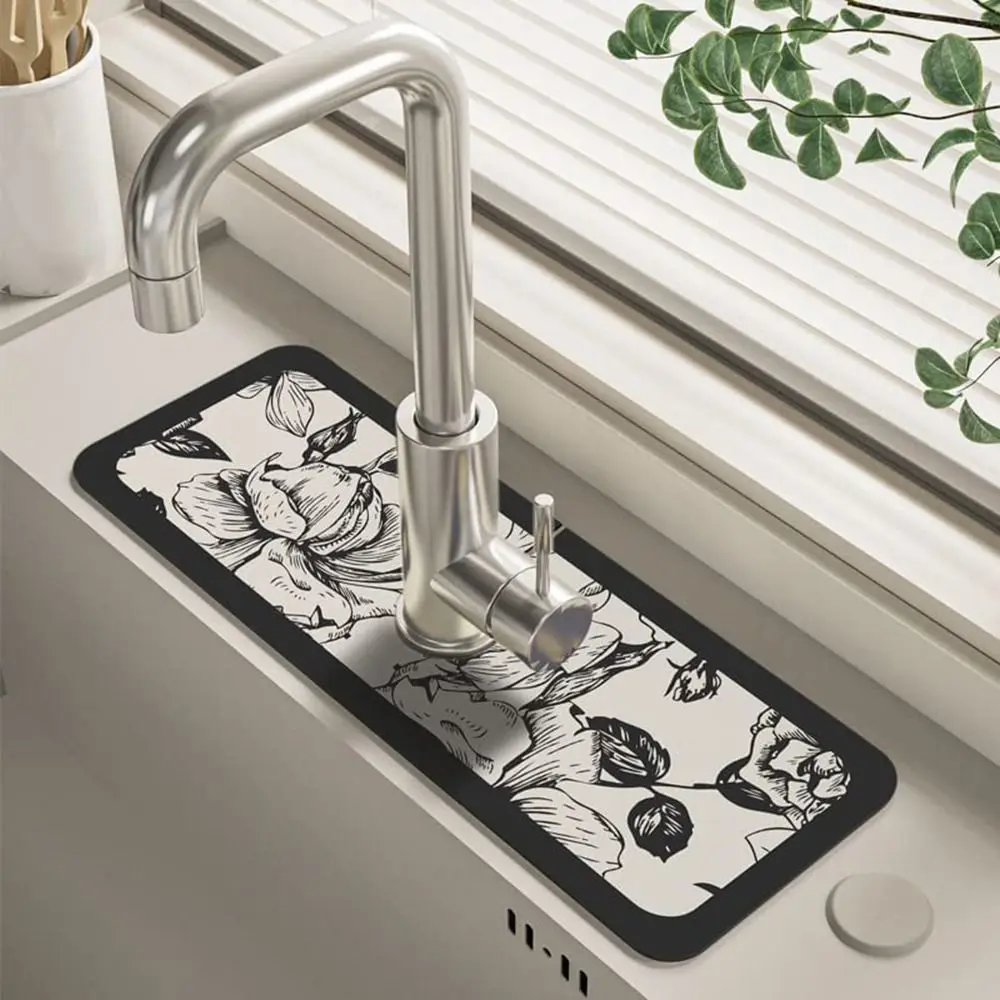 Durable Splash Guard Kitchen Counter Non-Slip Drain Pad Sink Mats Faucet Draining Mat Drying Mat