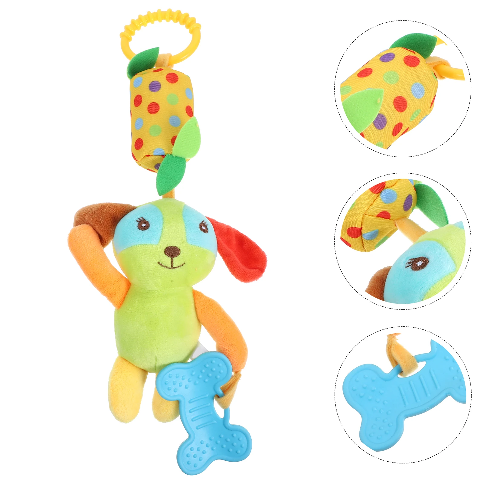 Soft Baby Crib Hanging Stroller Car Seat Bell Dog Newborn Gift Wrap Around Crib Rail Stroller Handle Perfect For